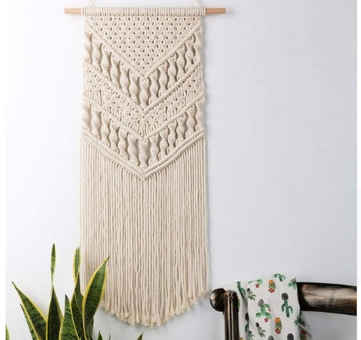 Bohemian literary handmade hemp rope woven Backdrop Wall Hanging