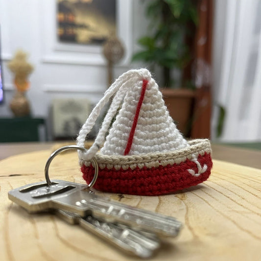 Sailboat Amigurumi Keychain